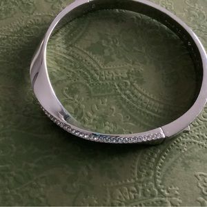 KATE SPADE SILVER AND DIAMOND CLASP BRACELET